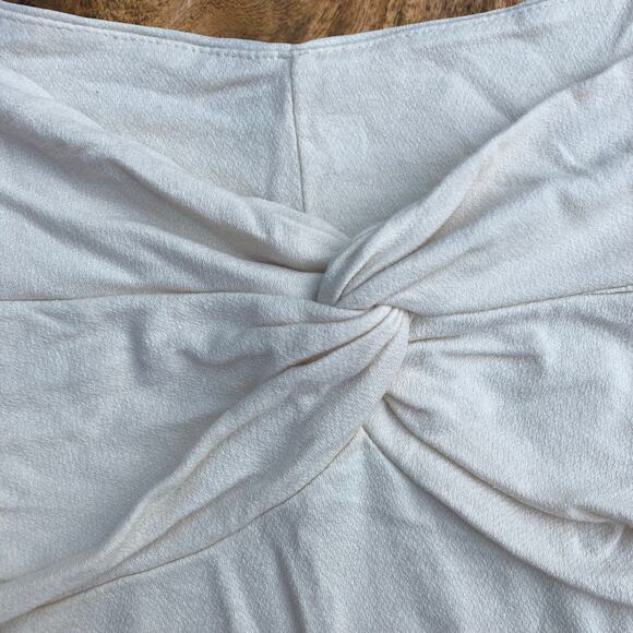 Cream off the shoulder top with twist knot bust, 2000s Y2K romantic date night - Picture 3 of 5